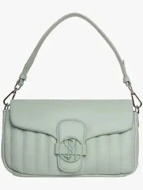 STEVE MADDEN FROSTY GREEN QUILTED SHOULDER FLAP BAG SILVER HW CUTE MSRP $78.00!